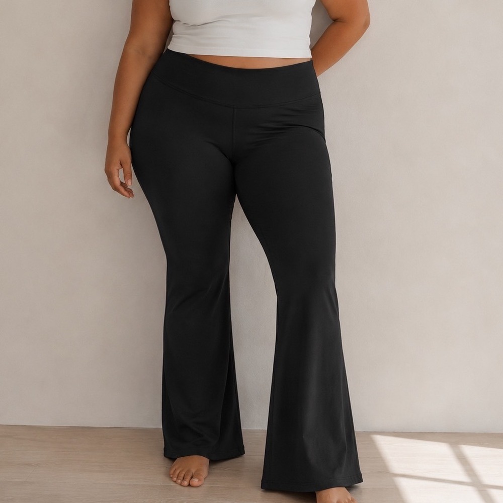 Madewell‎ MWL Black Flare Yoga Pants High Rise Athletic Trousers XXL X7